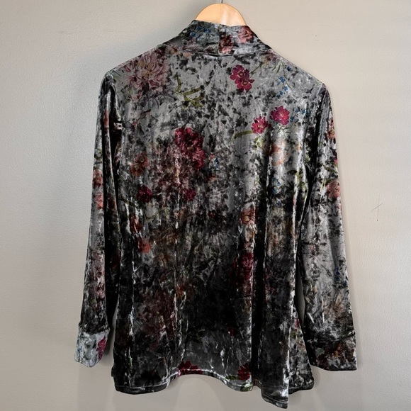 XCVI Floral Crushed Velvet Draping Cardigan. Boho Romantic whimsical fairy XS - Picture 4 of 11